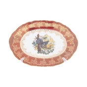 Блюдо овальное Queen's Crown Aristokrat Охота красная 28 см