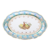 Блюдо овальное Repast Охота зеленая Мария-тереза 28 см
