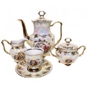Кофейный сервиз Repast Мадонна перламутр Мария-тереза 15 предметов на 6 персон